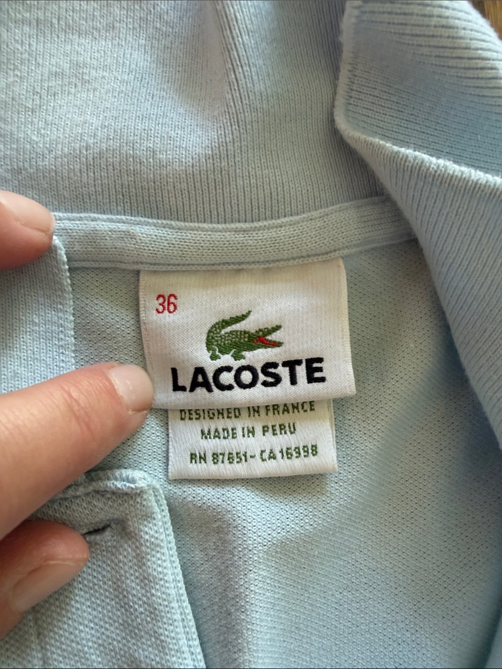 Lacoste Pale Blue Short Sleeve Polo Shirt - Picture 2 of 8